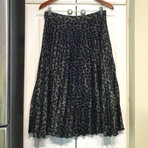 Banana Republic Accordion Pleat Skirt Animal Print